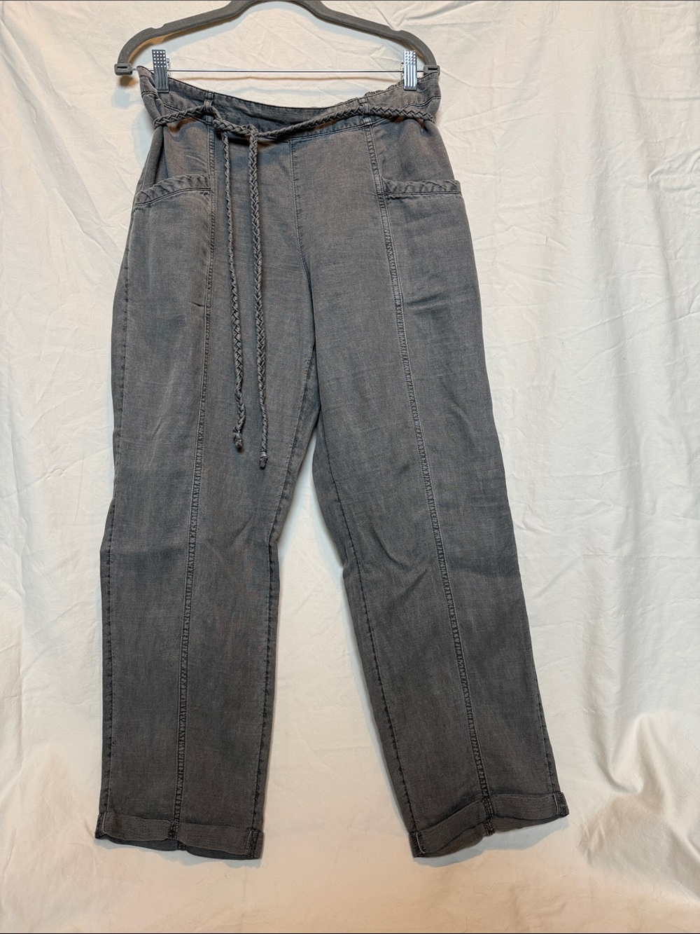 C&C California Gray Line Cropped Drawstring Pants